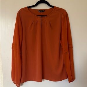 Allegra K Brown Puff Sleeve Blouse Relaxed Style